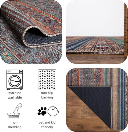 Keen Home Design 3x5 Rug - Machine Washable Entry Rug with Non-Slip Backing, Ideal for Enteryway, Kitchen, Bathroom, Laundry Room - Vintage, Easy Clean, Durable, Low Pile Rug - (3' x 5')