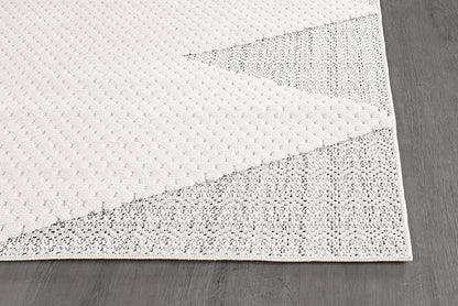 Modern Micro Loop Indoor Runner Rugs for Living Room Bedroom Kitchen Geometric Triangle White 2x7 Luxury Durable Low and High Pile Non-Shedding Stain Resistant Soft Area Carpet 2 x 7