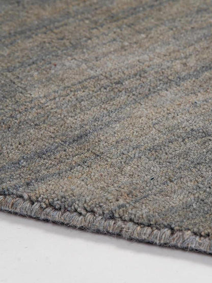 Hand Knotted Loom Wool ECO-Friendly Area Rugs - 10'x10', Round, Light Blue Color, Solid Plain Design, High Pile Handmade Anti Skid Area Rugs for Living Room, Bed Room (L00111)