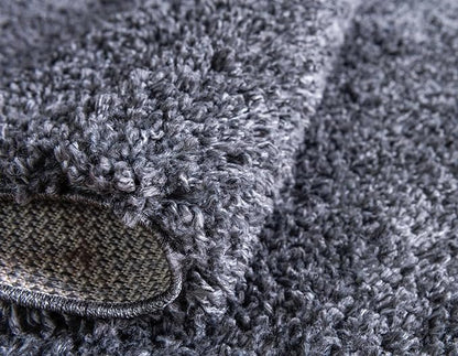 Unique Loom Davos Shag Collection Area Rug - Solid (9' 10" Round, Peppercorn)
