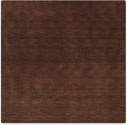 Hand Knotted Loom Wool ECO-Friendly Area Rugs - 8'x8', Square, Brown Color, Solid Plain Design, High Pile Thick Handmade Anti Skid Area Rugs for Living Room, Bed Room (L00111)