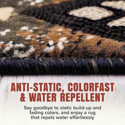 YHSF South West Native American Area Rug C318 - Easy Clean, Thick, Soft, Durable Native Tribal American Indian Inspired Rug for Bedroom/Living Room and More - Sage Green, 2 Feet x 7 Feet