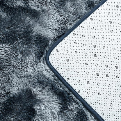 Large Shag Area Rugs 5 x 8, Tie-Dyed Plush Fuzzy Rugs for Living Room, Ultra Soft Fluffy Furry Rug for Bedroom, Indoor Carpet Nursery Rugs for Kids Room Home Decor, Blue and Grey