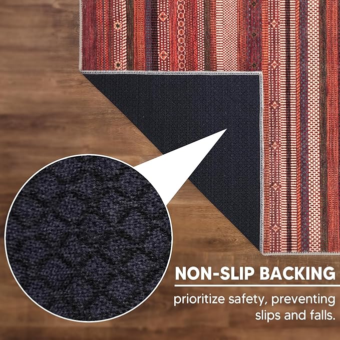 Keen Home Design 4x6 Rug - Machine Washable Area Rug with Non-Slip Backing, Ideal for Living Room, Dining Room, Bedroom - Vintage, Easy Clean, Durable, Low Pile Rug - (4' x 6')