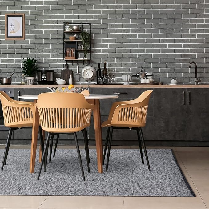 LUXE WEAVERS Modern Farmhouse Gray 5x7 Washable Area Rug, Anti-Slip Diamond Pattern Carpet