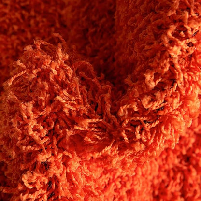 Unique Loom Solid Shag Collection Area Rug (5' 1" x 8' Oval, Tiger Orange)