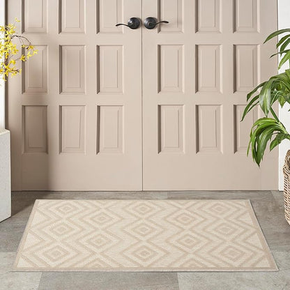 Nourison Home Versatile Cream 2' x 4' Area Rug - Easy Clean, Non Shedding, Bed Room, Living Room, Dining Room, Kitchen (2' x 4')