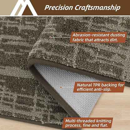 COSY HOMEER-Door-Mat,Dirt Trapper Entryway Rugs 24"x36" Non Slip Washable Entrance Mats,Absorbent Welcome Mat,Low Profile Dog Door Mats for Front Back Doomats and Wet Shoes,Light Brown