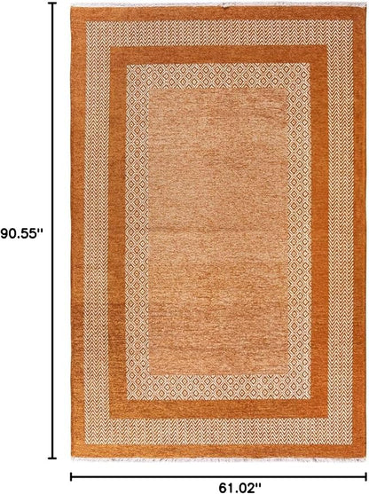 Alfa Rich 5x8 Burnt Orange Washable Area Rugs for Living Room Bedroom Kitchen Cotton Decor Rug
