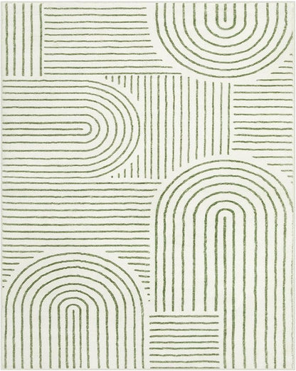 Lahome Abstract 9x12 Area Rugs for Living Room Bedroom, Soft Washable Rugs 9x12, Ultra-Thin Non-Slip Modern Dining Room Rug Non-Shedding Accent Carpet for Office, Green