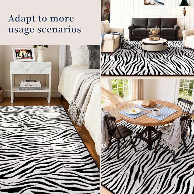YIHOUSE 2×3 Ft Area Rugs, Abstract Washable Rug, Black and White Mordern Carpet, Soft Rugs Nonslip Throw Non-Shedding, for Bedroom Bedside, Laundry Room, Entryway, Indoor Home Decor