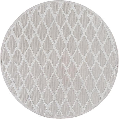Modern Indoor Rug Diamond 4 Round Area Rugs for Living Room Luxury Kitchen Bedroom Durable Soft Geometric Durable Low and High Pile Stain Resistant Non Shedding Area Carpet 4 Round