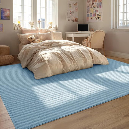 Bedsure 5x7 Fluffy Area Rugs for Living Room, Machine Washable Rugs, Non-Slip Backing, Non-Shedding, Pet Friendly Throw Rug for Bedroom Dining Room, Rug for Kids Room, Celestial Blue