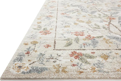 Loloi Rifle Paper Co. Laurel Collection LAU-05 Ivory 5'-3" x 7'-8" Area Rug