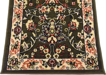 Unique Loom Sialk Hill Collection Area Rug - Washington (2' 2" x 8' 2" Runner Green/Hunter Green)