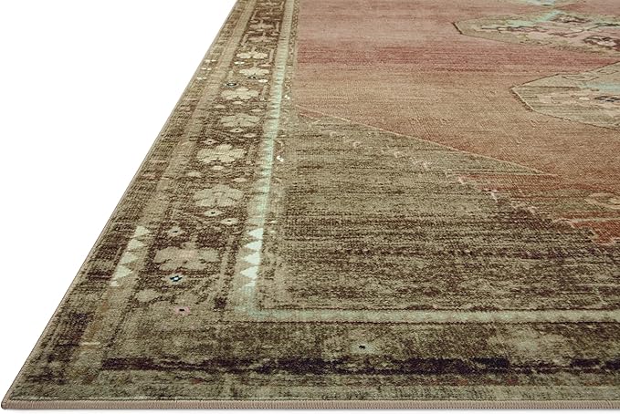 Loloi Magnolia Home by Joanna Gaines Sinclair Collection SIN-06 Clay/Tobacco 2'-3" x 3'-9", .25" Pile Height, Machine Washable, Accent Rug