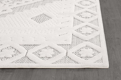 Modern Micro Loop Indoor Runner Rugs for Living Room Bedroom Kitchen Geometric Trellis White 2x7 Luxury Durable Low and High Pile Non-Shedding Stain Resistant Soft Area Carpet 2 x 7