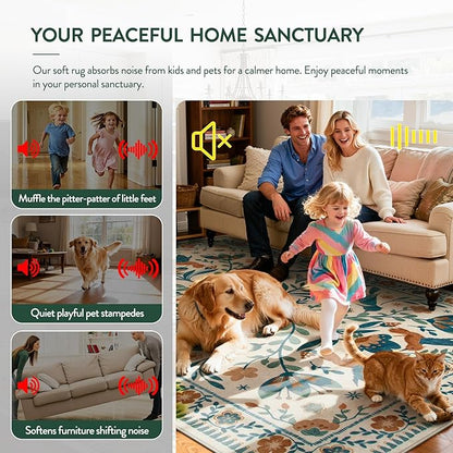 Moynesa Area Rugs 9x12 Retro Home Decor, Modern Bohemian Farmhouse Floral Bird Print Pattern Medallion Carpet for Large Living Room Bedroom Dining Room,Floor Protection Non-Slip Washable