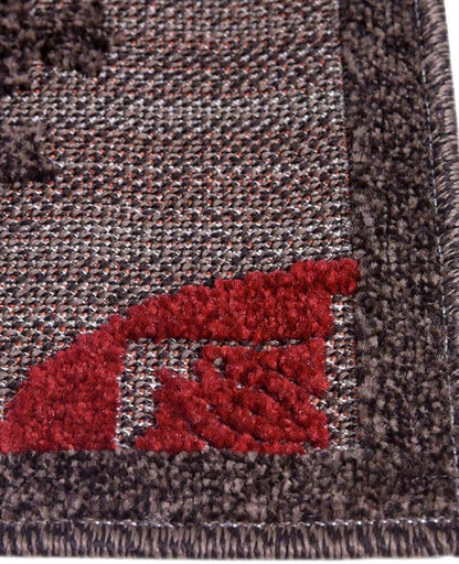 Unique Loom Outdoor Modern Collection Area Rug - Chicago (2' 7" x 10' Runner Brown/Orange)