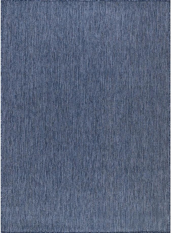 CAMILSON Outdoor Rug 10x14 Modern Area Rugs for Large Indoor and Outdoor Patios and Porches - Waterproof, Washable, Non-Shedding, Easy-to-Clean Outside Carpet (10 x 14, Solid - Navy Blue)