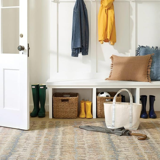 Dash and Albert Paint Chip Machine Washable Area Rug - 2' x 3' Natural - Geometric Accent Rug - Anti-Slip Backing, Lightweight, Machine Washable, High Traffic Areas Kitchen, Mudroom, Laundry Room