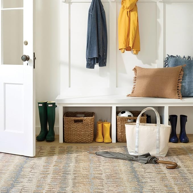 Dash and Albert Paint Chip Machine Washable Area Rug - 4' x 6' Natural - Geometric Accent Rug - Anti-Slip Backing, Lightweight, Machine Washable, High Traffic Areas Kitchen, Mudroom, Laundry Room