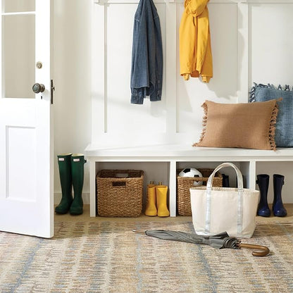 Dash and Albert Paint Chip Machine Washable Area Rug - Runner - 2.5' x 8' Natural - Geometric Accent Rug - Anti-Slip Backing, Lightweight, Machine Washable, High Traffic Areas Kitchen, Mudroom