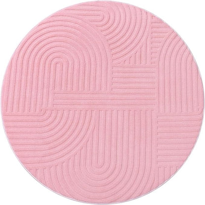 Pauwer 4ft Washable Area Rugs for Living Room Modern Pink Solid Color Soft Fluffy Rugs for Bedroom Non Slip Boho Accent Indoor Mat Floor Carpet Cover for Kids Room Dining Room Kitchen Office, Pink