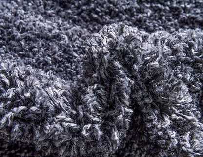 Unique Loom Davos Shag Collection Area Rug - Solid (5' 1" Round, Peppercorn)