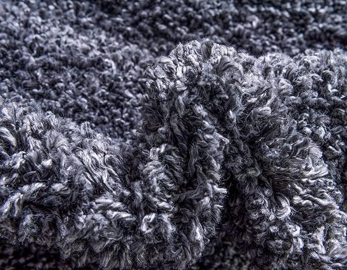 Unique Loom Davos Shag Collection Area Rug - Solid (2' 7" x 13' 1" Runner, Peppercorn)