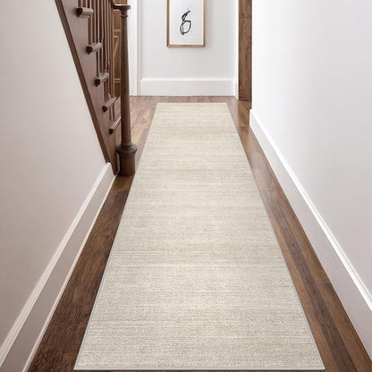 Art&Tuft Non-Slip Runner Rug - 2x10 Runner Rug Washable Low-Pile Rugs Runners, Soft Distressed Carpet Runner for Bedroom Bathroom Kitchen Laundry Living Room, Beige