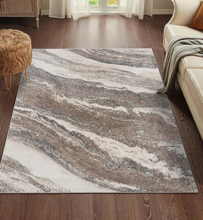 LUXE WEAVERS Lagos Collection 7983 Grey 9x12 Art Deco Area Rug