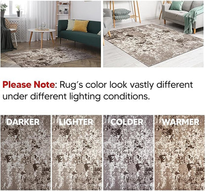 Keen Home Design Area Rugs - 6x9 Non-Shedding, Abstract Rugs for Kitchen, Living Room, Bedroom, Dining Room, Entryway - Size: 5'11" x 9'2", Multi
