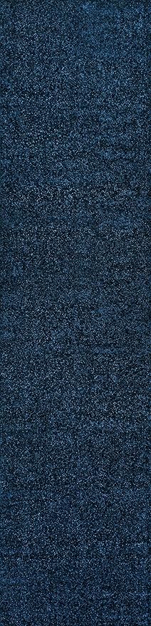 JONATHAN Y Haze Solid Low-Pile Navy Runner Rug 2x8, Coastal,Bohemian,Minimalist,Classic, Easy-Cleaning for Living Room,Bedroom,Kitchen,Pet Friendly,Non-Shedding (SEU100C-28)