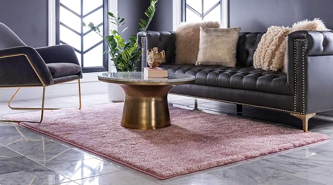 Unique Loom Solo Collection Area Rug - Calabasas (10' x 13' Rectangle, Pink)
