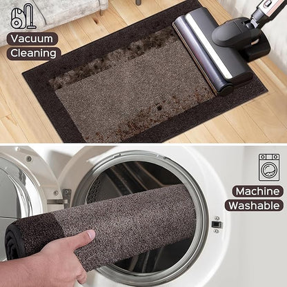 Machine Washable Runner Rug 32" x 120", Non Slip Kitchen Mat for Floor, Absorbent Entryway Rug for Kitchen, Bedroom, Living Room, Hallway, Door (Roll Packing)