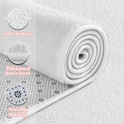 Large Area Rugs for Living Room Bedroom, 4x6 Feet White Rug, Minimalist Modern Shag Rug, Soft Thick Comfy Memory Foam Indoor Carpet, Non-Slip Washable Rug for Boys Girls Dorm Nursery Room Home Decor