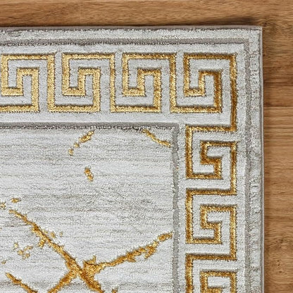 GLORY RUGS Area Rugs Marble 2x3 Cream Gold Carpet Modern Abstract Rug Living Room Dining Bedroom Rug