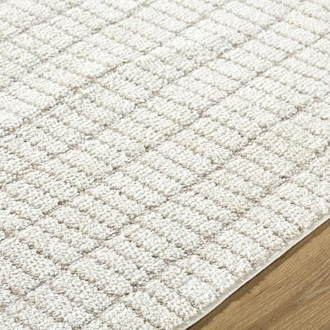 Livabliss x Our PNW Home Cascade Minimalist Striped Area Rug, 12' x 15', Ivory/Light Brown