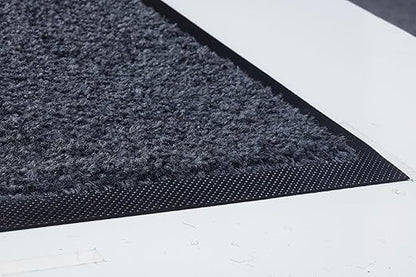 Guardian Platinum Series Indoor Wiper Floor Mat, Rubber with Nylon Carpet, 3'x 5', Black