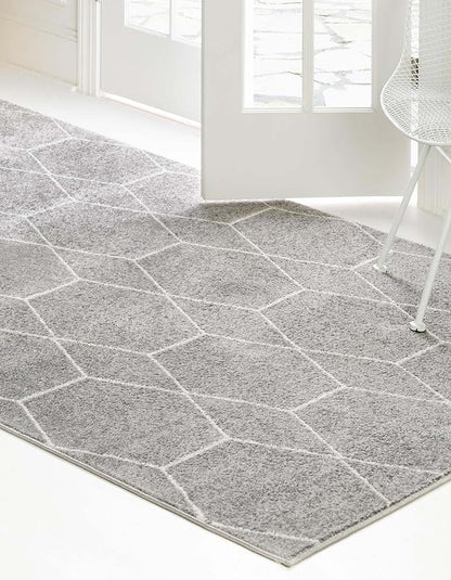 Unique Loom Trellis Frieze Collection Area Rug - Geometric (7' 1" x 10', Light Gray/ Ivory)