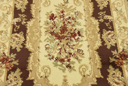 Unique Loom Versailles Collection Traditional Classic Floral Motif Area Rug (2' 7 x 10' 0 Runner, Brown/ Ivory)