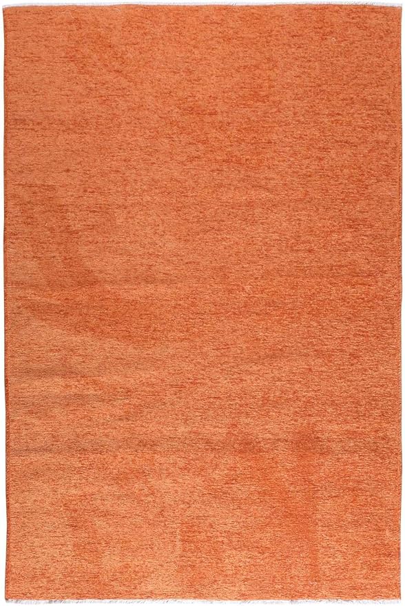 Alfa Rich 4x6 Burnt Orange Washable Area Rugs for Living Room Bedroom Kitchen Cotton Solid Decor Rug