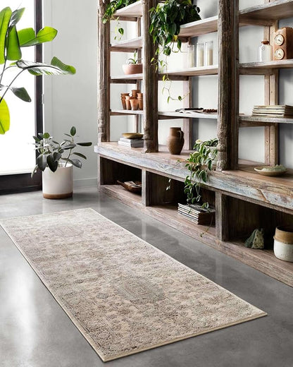 Loloi Teagan Collection TEA-03 Ivory/Sand 3'-4" x 5'-7" Accent Rug, Large, Soft Neutral Rug, High-Traffic for Living Room, Bedroom, Home Office, Dining Area