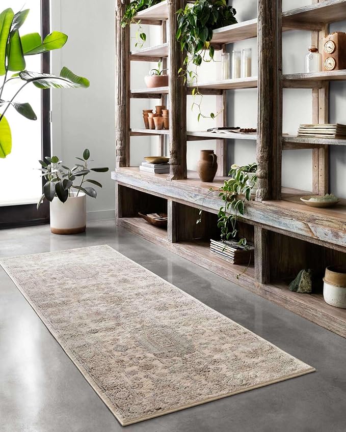 Loloi Teagan Collection TEA-03 Ivory/Sand 2'-8" x 4' Accent Rug, Large, Soft Neutral Rug, High-Traffic for Living Room, Bedroom, Home Office, Dining Area