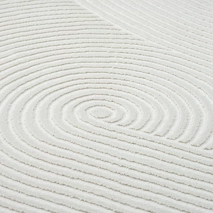 Abani Cream Area Rug for Living Room, Bedroom - Zen Reiki Pattern- 5 x 8 -Durable & Easy to Clean