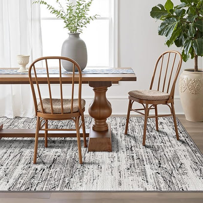 LUMI Washable Area Rug 5x8 for Living Room, Ultra Soft Stain Resistant Carpet with Non Slip Rubber Backing, Non-Shedding Low Pile Rugs for Bedroom, Dining Room, Indoor, Office