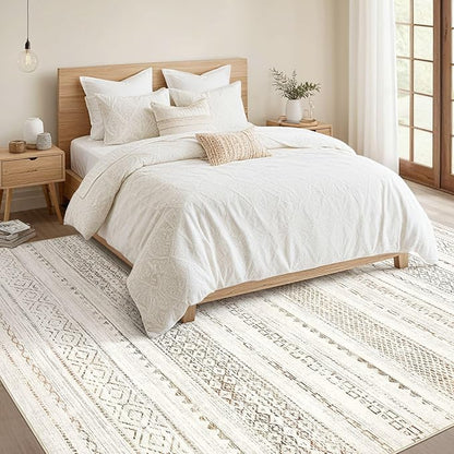 Nakagishi 5x7 Area Rugs Living Room: Washable Boho Large Neutral Soft Rug Modern Stain Resistant Moroccan Indoor Non-Slip Carpet for Bedroom Nursery Kid Playroom Office Dining Room Classroom- Colorful