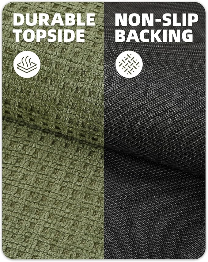 Color&Geometry Front Door Mat Indoor Non Slip Rubber Backing, 36"x55" Ultra Thin Entryway Doormat, Soft Absorbent Inside Doormat Washable Easy Clean Rugs for Entryway, Green (Rolled-up NO Creases)