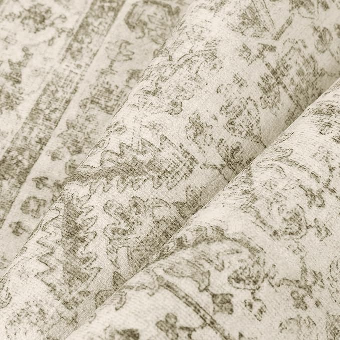 Taupe 2x8 Runner Rug Vintage Area Carpet Hallway Indoor Kitchen Washable Low Pile Traditional Distressed Retro Accent Throw Rug Non Slip for Laundry Bathroom Office